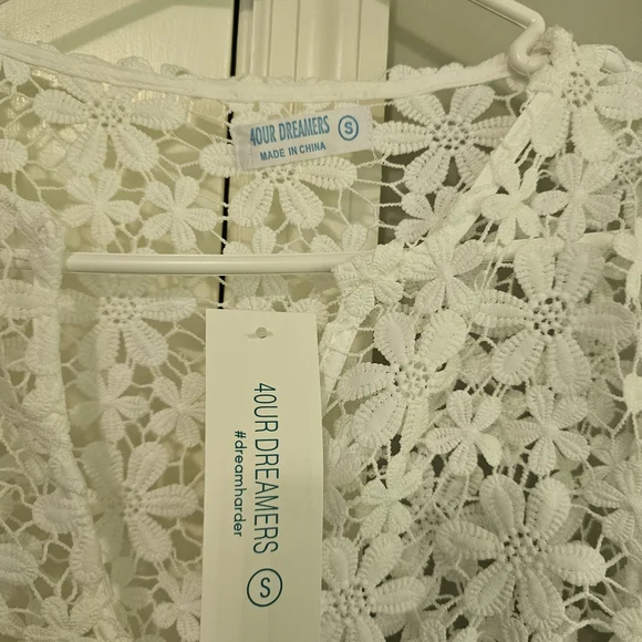 Dreamers White Floral Lace Swim Coverup - Picture 5 of 5